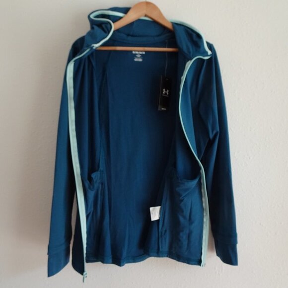 Under Armour Fitted Jacket Women's Size 1X Teal Blue Meridian Activewear - Picture 5 of 11